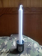 Підсвічник для свічки діаметром 16 мм із гранатометної гільзи 40мм з гравіюванням.