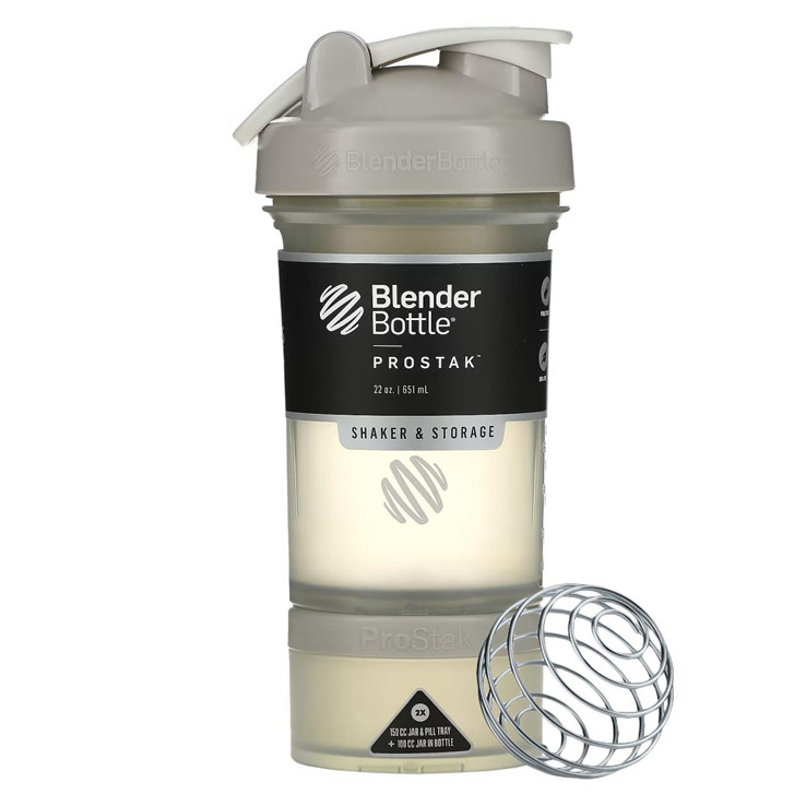 Шейкер спортивний BlenderBottle ProStak 22oz/650ml з 2-ма контейнерами Grey DS - фото 2 - id-p2128865387