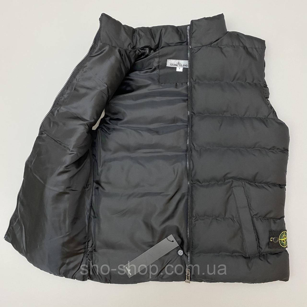 Мужская жилетка Stone Island Жилет чорний Турция, фото 1