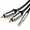 Кабель аудіо Vention 3.5 mm to 2 RCA стереорозгалужувач RCA Y 2 м Black (BCFBH), фото 2
