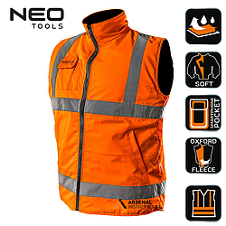 Жилет робочий світлоповертальний, помаранчевий, двосторонній, розмір L/52, Neo Tools (81-521-L)