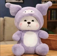 Мягкая плюшевая игрушка медведь Тедди в комбинезоне, плюшевый мишка в одежде, 80 см