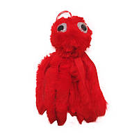 Брелок хутряний восьминіжка з окулярами BR2143, 15 см Червоний
