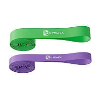 Резинові петлі для тренувань U-POWEX UP_1072 Power Band набір 2шт. Purple/Green (16-57kg) DS