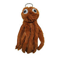 Брелок хутряний восьминіжка з окулярами BR2143, 15 см Коричневий
