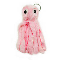 Брелок хутряний восьминіжка з окулярами BR2143, 15 см Рожевий