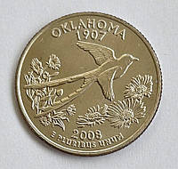 США 25 центів (квотер) 2008, Штати та території: Оклахома. UNC