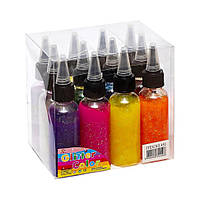 Клей для творчості з блискітками 450SP баночки 45мл 12 кольорів