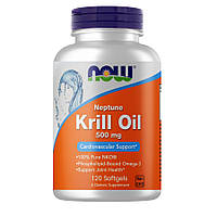 Жирные кислоты NOW Krill Oil 500 mg, 120 капсул DS