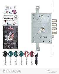 Замок врізний  MUL-T-LOCK 3-way omega ofmpb10328l cr univ bs65мм 85мм omega vip_control/3in1 1key+3key+1key+1ke