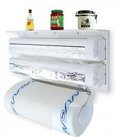 Кухонний диспенсер для паперових рушників, харчової плівки і фольги Triple Paper Dispenser, Топовий