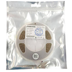 Led стрічка Rishang 2835-128-IP20-WW-10-24 RD00C8TC-A 3000K CRI90 24V 12W/m 1434lm/w 10534 5 метрів, фото 2