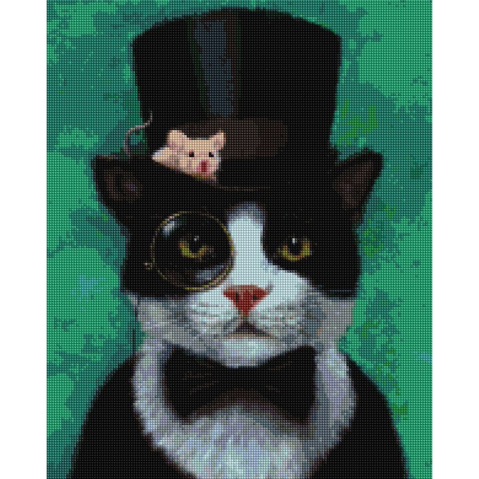Алмазна мозаїка "Котик джентльмен" ©Lucia Heffernan DBS1207, 40x50 см