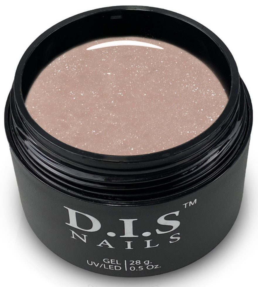 Камуфлюючий гель для нарощування нігтів з шимером D.I.S Hard Gel Caramel Shimmer 28 г
