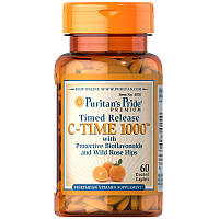 Витамины и минералы Puritan's Pride Timed Release C-Time 1000 mg, 60 каплет DS