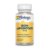Витамины и минералы Solaray Iron Asporotate, 100 капсул DS