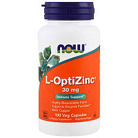Витамины и минералы NOW L-OptiZinc 30 mg, 100 вегакапсул DS