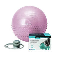 Мяч для фитнеса PowerPlay 4003 с насосом, 65 см, Violet DS