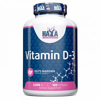 Витамины и минералы Haya Labs Vitamin D3 5000 IU, 100 капсул DS