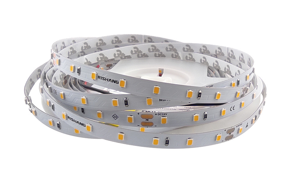 Led стрічка Rishang 2835-64-IP20-WW-8-24 RV0864TC-A 2700K 24V 4,8W/m 725lm/w 18721 5 метрів