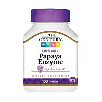 Натуральная добавка 21st Century Papaya Enzyme, 100 жевательных таблеток DS