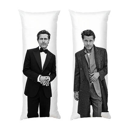 Дакімакура подушка-обіймашка «Бред Пітт. Чорно-білий. Brad Pitt. Black and white», фото 1