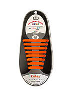 Оранжевые силиконовые шнурки Coolnice (8+8).