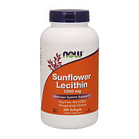 Натуральная добавка NOW Sunflower Lecithin 1200 mg, 200 капсул DS