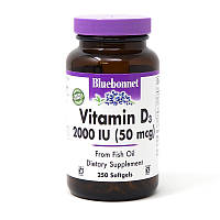 Витамины и минералы Bluebonnet Vitamin D3 2000 IU, 250 капсул DS