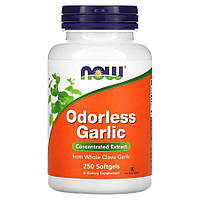 Натуральная добавка NOW Odorless Garlic, 250 капсул DS