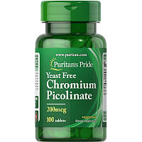 Витамины и минералы Puritan's Pride Chromium Picolinate 200 mcg Yeast Free, 100 таблеток DS