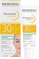 Біодерма Фотодерм АКН Мат Сонцезахисна емульсія Bioderma Photoderm AKN Mat SPF 30 Matifying Sun Fluid 40 мл