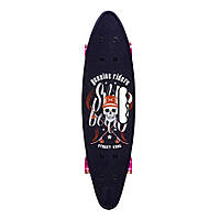 Пенні борд "Skull" 24" Bambi SC20520 з ручкою, PU колеса зі світлом