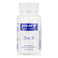 Витамины и минералы Pure Encapsulations Zinc 15 mg, 60 капсул DS