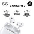 TWS Bluetooth навушники SmartX Pro 2 Premium з мікрофоном, шумозаглушенням та зарядним кейсом, IPX5, білі, фото 8