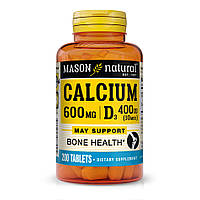 Витамины и минералы Mason Natural Calcium 600 mg Plus Vitamin D3, 200 таблеток DS