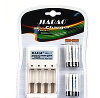 Комплект Зарядное устройство для батареек с 4-мя пальчиковыми батарейками Jiabao Charger JB-212! Улучшенный