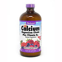 Витамины и минералы Bluebonnet Calcium Magnesium Citrate plus Vitamin D3, 472 мл Ягода DS