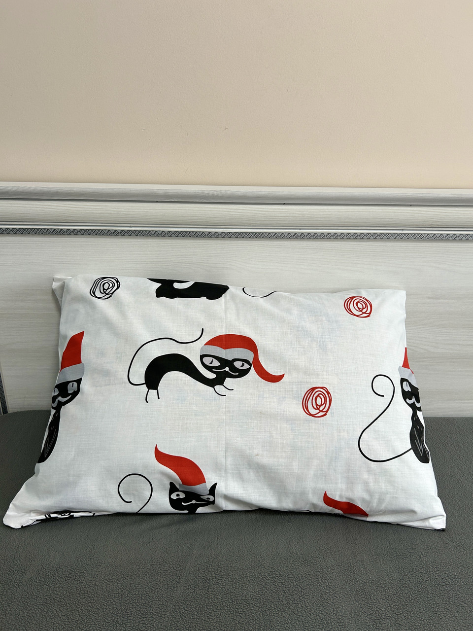 Наволочка (Бязь) "Котик Санта" | 50х70 від 2х шт., фото 1