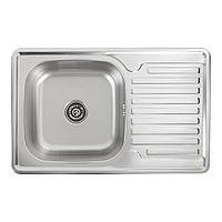 Кухонна мийка з нержавіючої сталі Platinum ДЕКОР 7850 (0,8/180 мм)