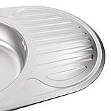 Кухонна мийка з нержавіючої сталі Platinum ДЕКОР 7750 (0,6/170 мм), фото 3