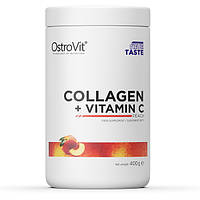 Препарат для суставов и связок OstroVit Collagen + Vitamin C, 400 грамм Персик DS