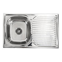 Кухонна мийка Platinum з нержавіючої сталі прямокутна ПОЛІРОВКА  7848 (0,8/180 мм)