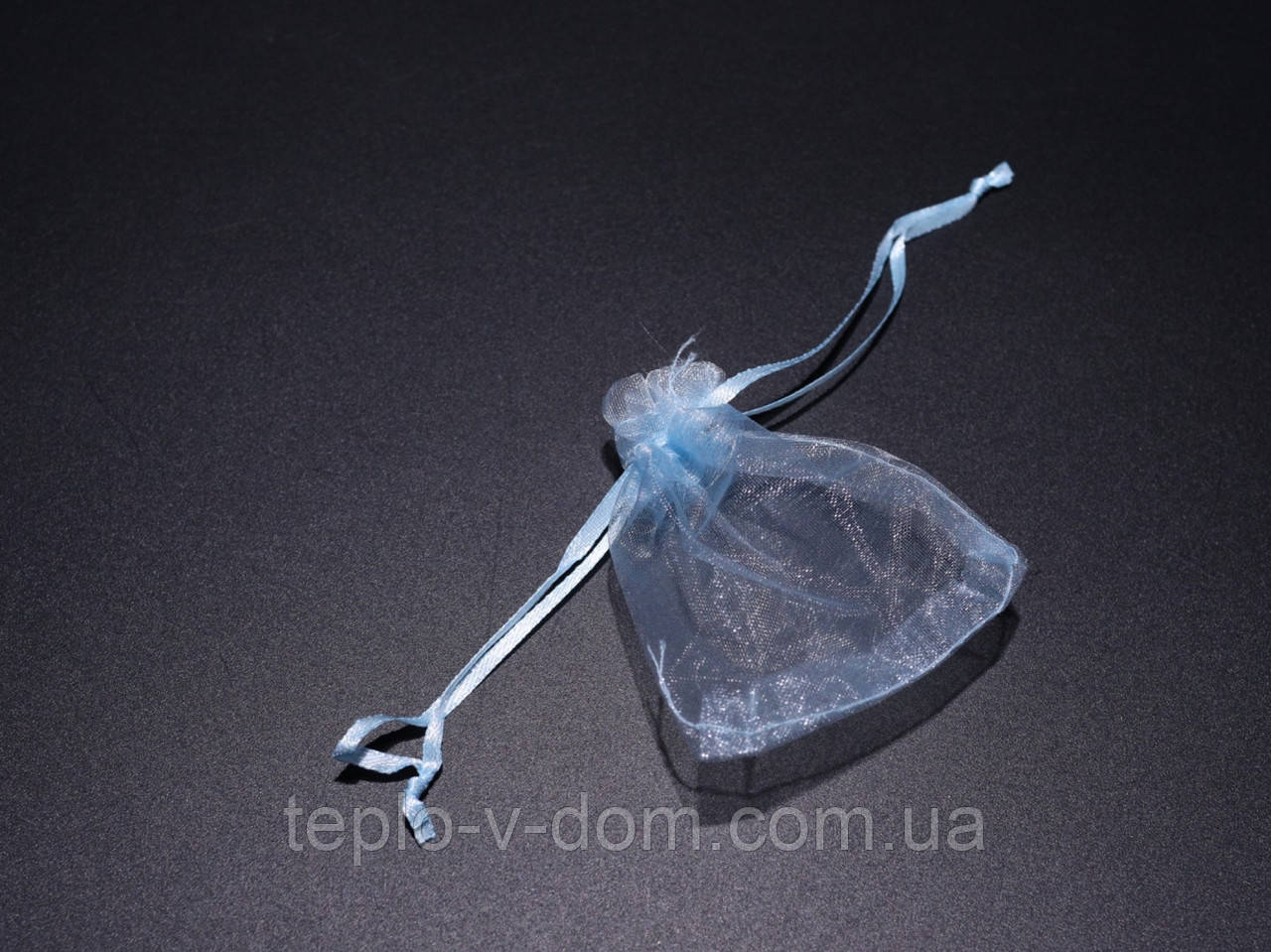 Подарункові мішечки з органзи для пакування ювелірних прикрас Колір блакитний. 7х9см