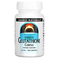 Натуральная добавка Source Naturals Reduced Glutathione Complex, 100 леденцов Апельсин DS