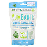 Заменитель питания YumEarth Organic Hard Candies (леденецы), 93.5 грамм Дикая мята DS