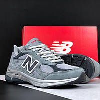 Мужские кроссовки New Balance 990 замшевые повседневные для бега серые