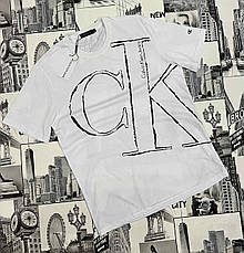 Футболка чоловіча Calvin Klein модна брендова чоловіча футболка для чоловіків темно-синя, фото 6
