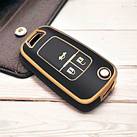 Чехол TPU черный для ключа Opel Vauxhall, Astra J, Corsa, Insignia, Mokka, 3 кнопки