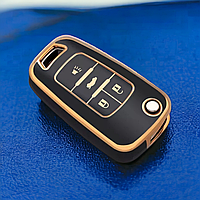 Чехол TPU для ключа Opel Vauxhall, Astra J, Corsa, Insignia, Mokka, Черный, 4 кнопки
